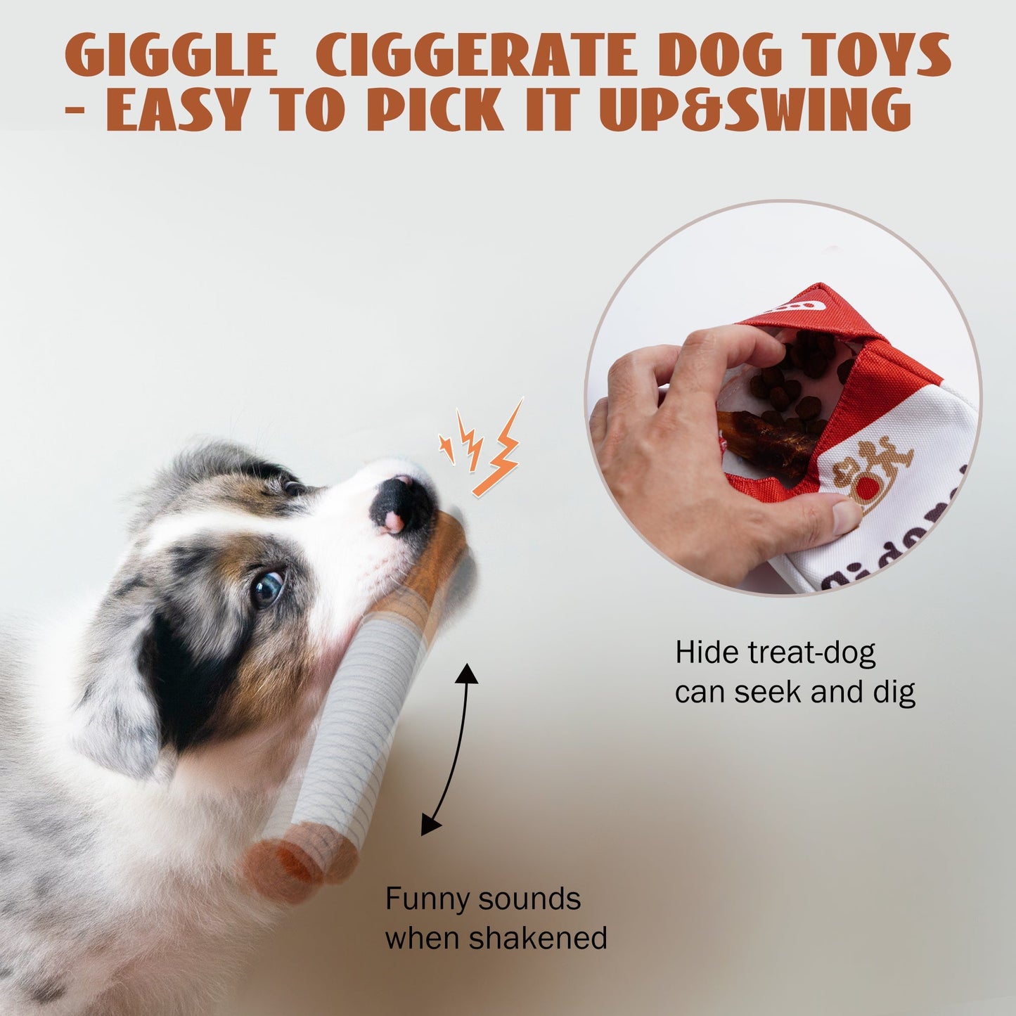 Nocciola 3 Packs Giggle Puff Stick Toys with a Box
