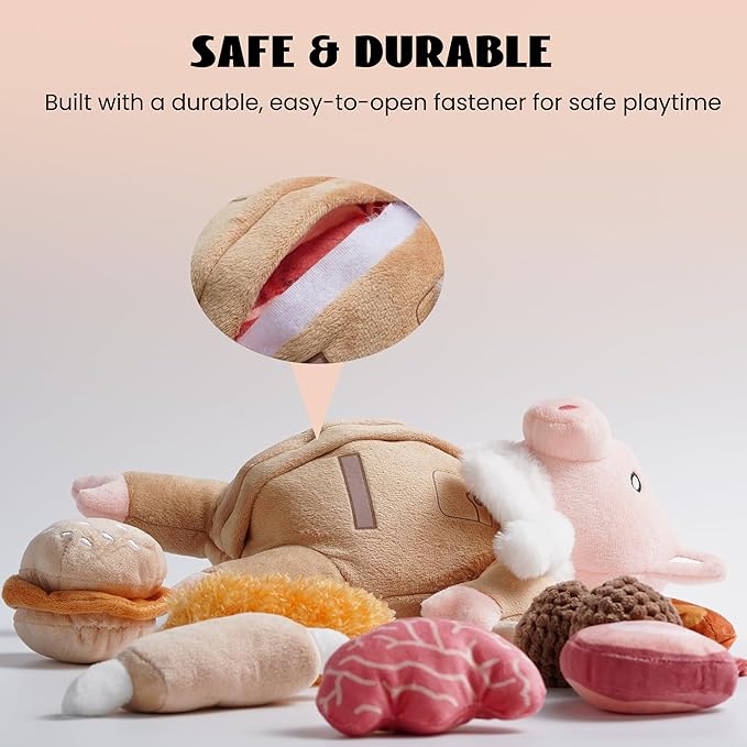Nocciola Stuffed Pig Dog Toys