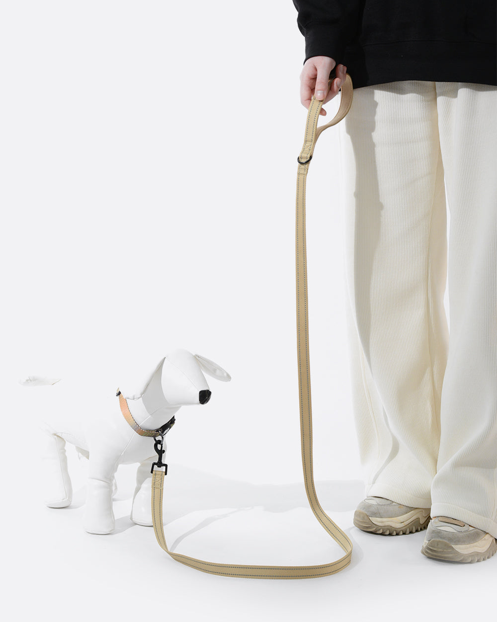 Simply Soft Reflective Dog Leash - Tan