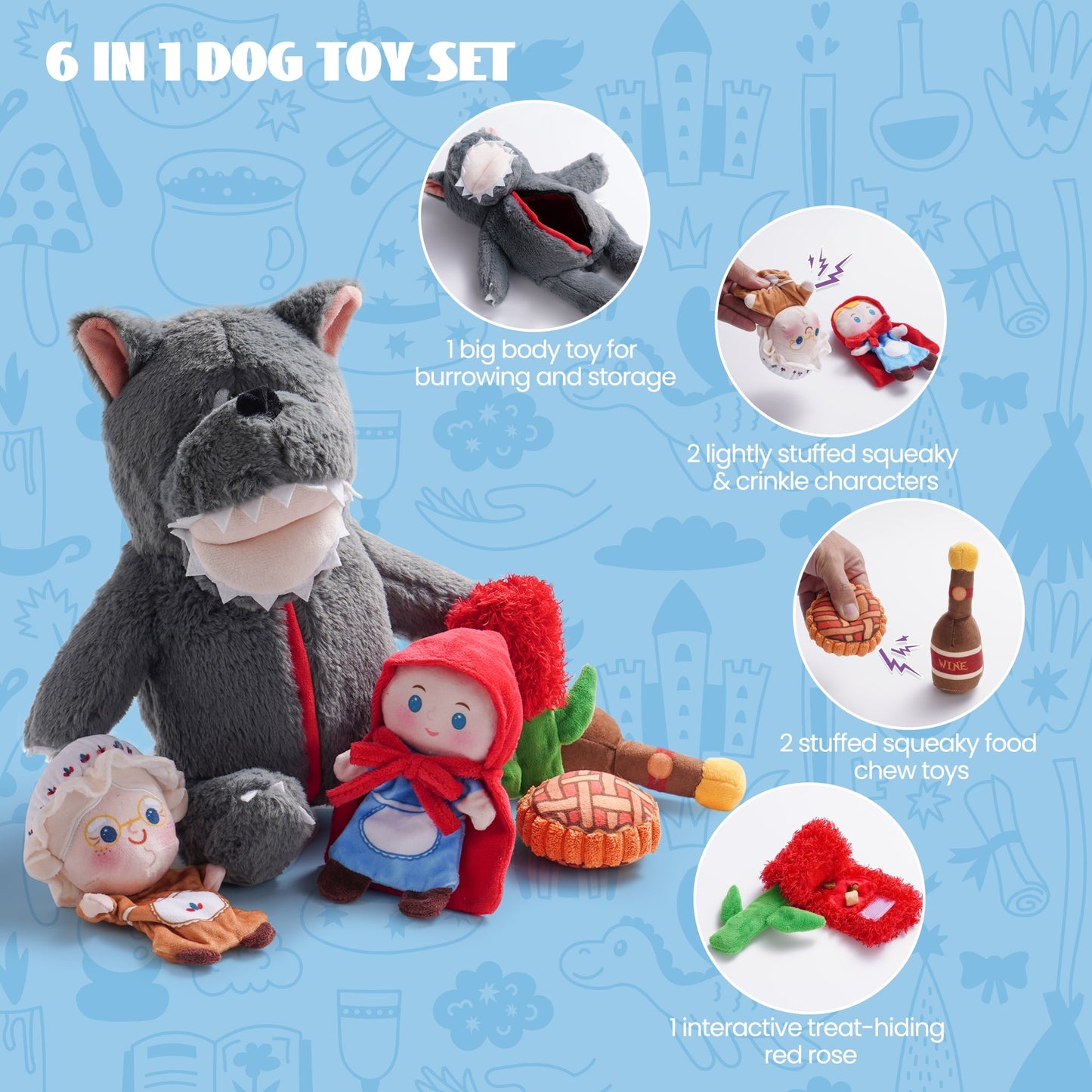 Nocciola Fairy Tale Squeaky Dog Toys