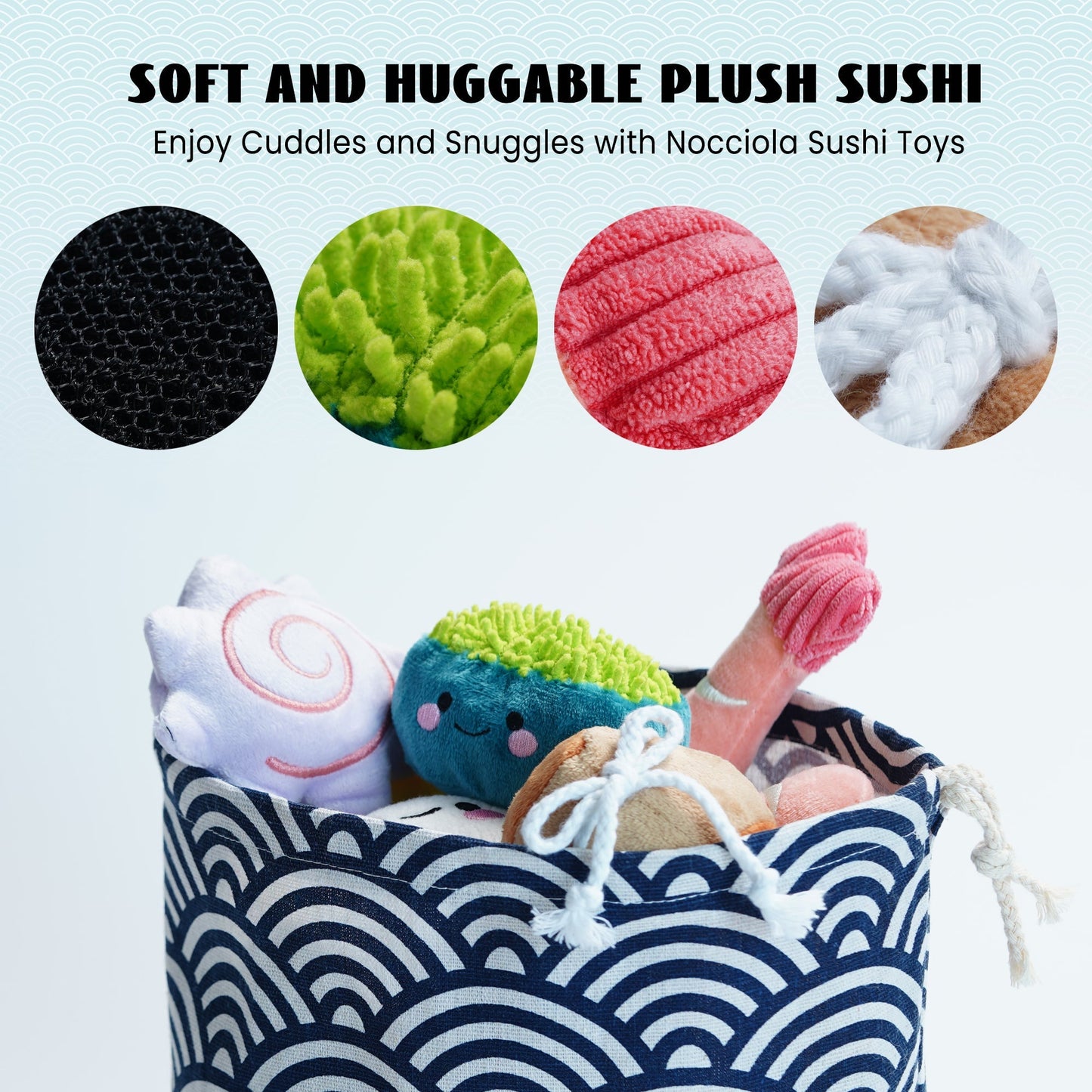 Nocciola 10 PCS Sushi Toys with a Bag