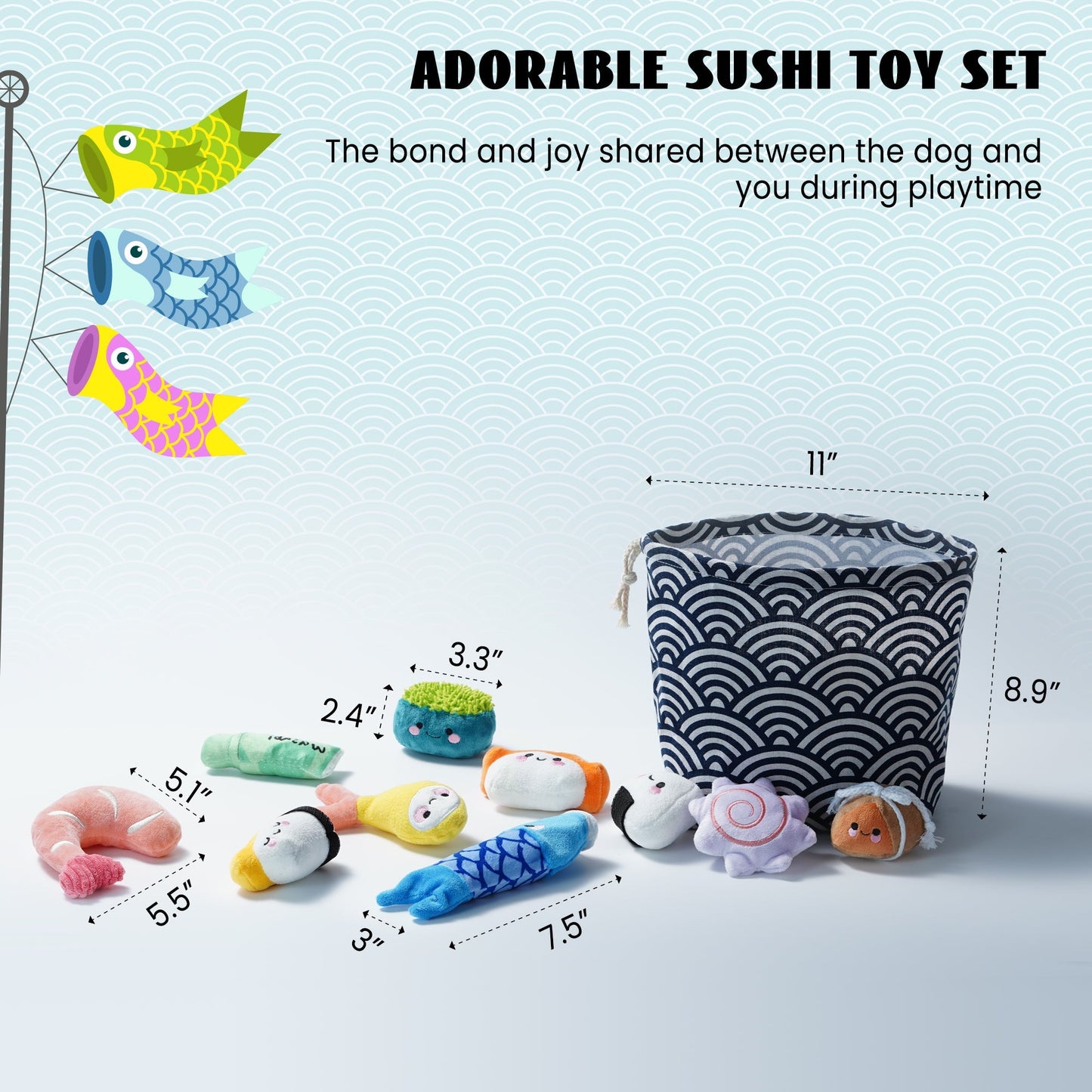 Nocciola 10 PCS Sushi Toys with a Bag