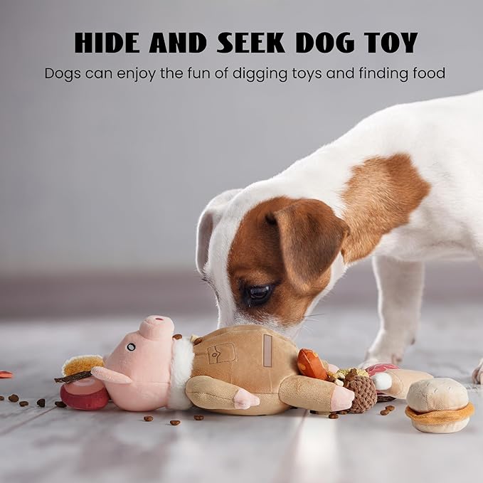 Nocciola Stuffed Pig Dog Toys