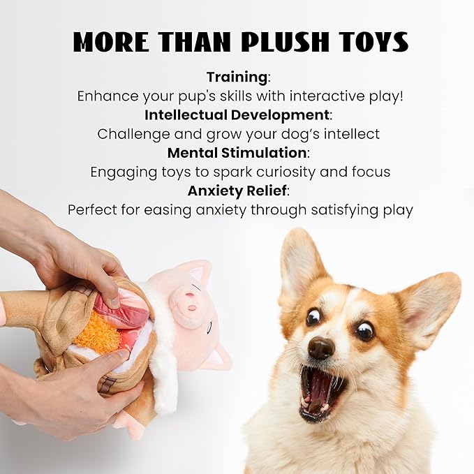 Nocciola Stuffed Pig Dog Toys