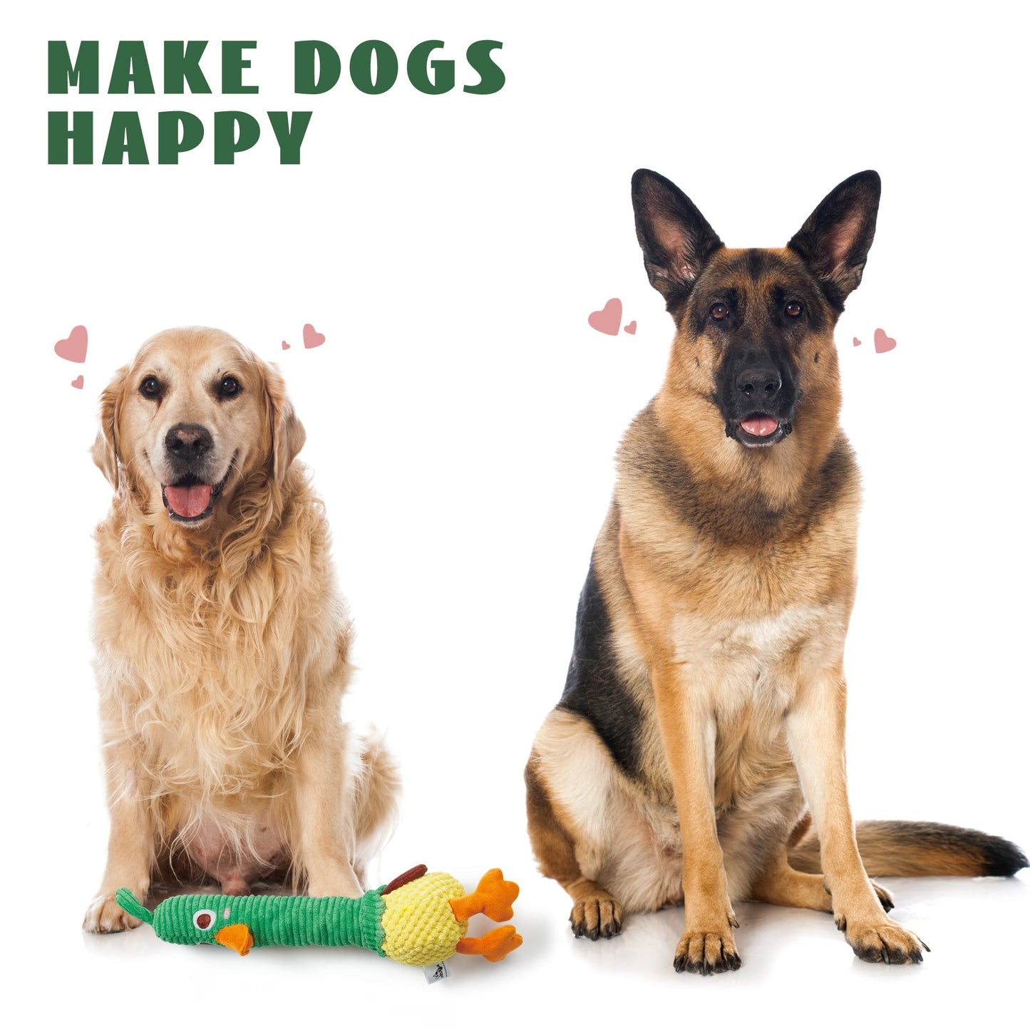 Nocciola 2 in 1 Duck Dog Toy with a Large Rubber Squeaker